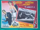 1954 HUMPHREY BOGART SABRINA AUDREY HEPBURN WILLIAM HOLDEN MEXICAN LOBBY CARD