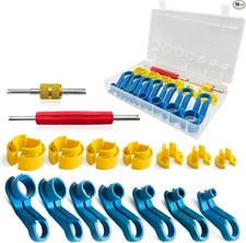 16PCS Car AC Fuel Line Disconnect Removal Tool Set with Storage Box, Valve Core