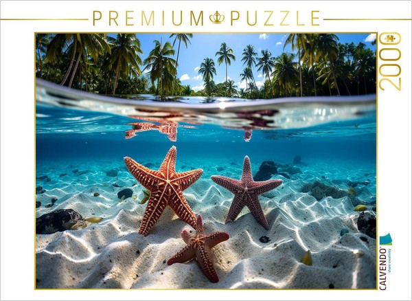 Calvendo Puzzle Starfish - Underwater With Palm Trees | 2000 Pieces, Finished Si-image