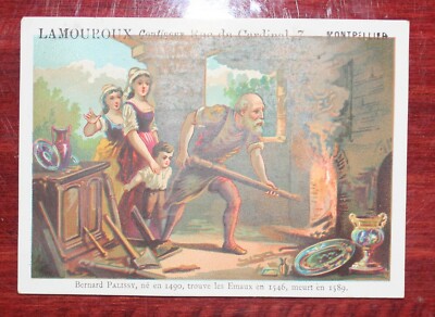 Lamouroux Advertising Card Confiseur Montpellier Bernard Palissy Finds Enamels