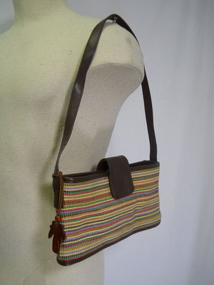 Womens Liz Claiborne Multi-Color Woven Baguette Handbag Purse | eBay