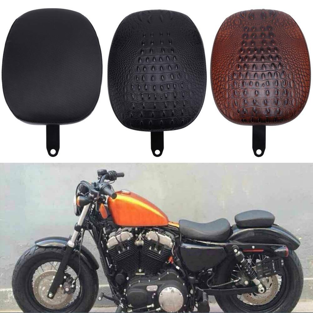 JFG Racing Motorfiets-zitkussen met 8 zuignappen voor het bijrijderszadel, solo-zitting, voor Custom, Chopper, Cruiser, XL883, XL1200, X48, X72, zwart