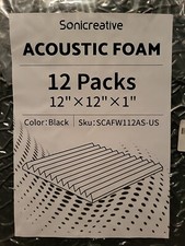 12 Pack Acoustic Panels High Density Sound Absorbing Wall Foam Tiles 12x12x1