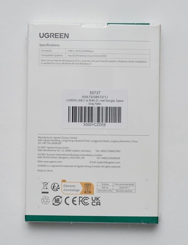 Ethernet Gigabit Adapter, Thunderbolt USB C auf RJ45 Netzwerk LAN 1Gbps ÖZENSAAT - Picture 9 of 12