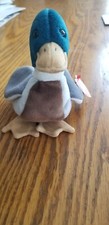 Rare VTG 1997/1998 TY Beanie Baby Jake the Mallard Duck Plush Stuffed Animal Toy