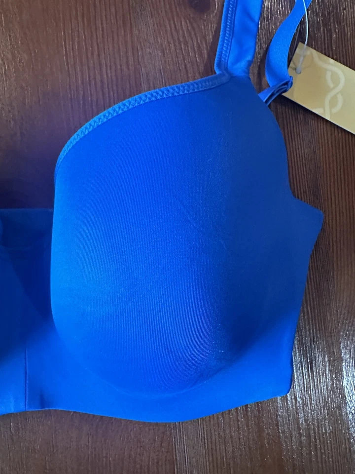 Delmira Bra Women Balconette Full Coverage Sparkle Blue Sz#34F NWT - Изображение 3 из 4