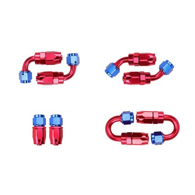 2PCS 6AN 8AN 10AN Swivel Hose End Fitting 0/45/90/180° for Braided CPE Fuel Line