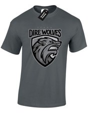 STARK DIREWOLVES BADGE MENS T SHIRT GAME OF SNOW THRONES JON TYRION TOP S - 5XL