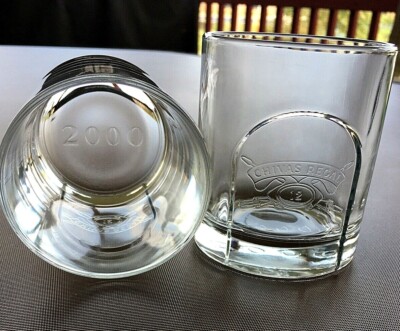 Chivas Regal 12 Year Scotch Whisky, Y2K 2000 Embossed Rocks Glasses Set of 2