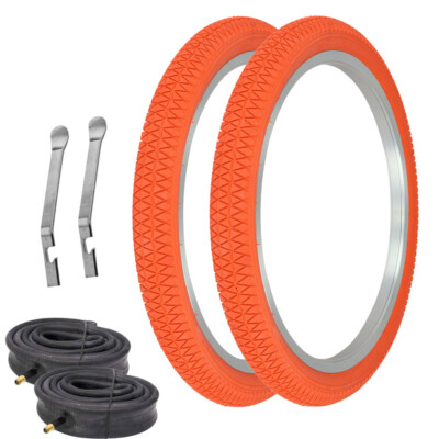 PRO+ TIRES 20 x 1.95 ORANGE P-1171 W/ HEAVYDUTY TUBES & TIRE LEVERS