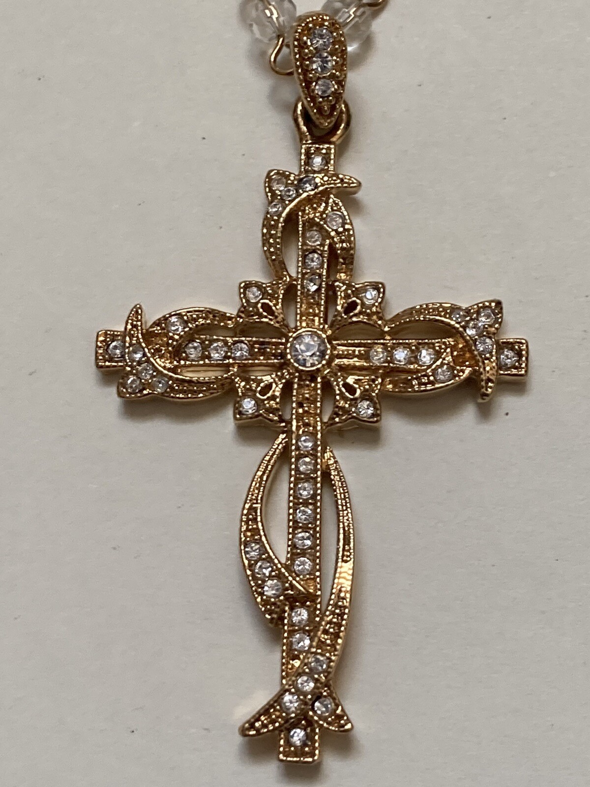 JBK Jackie Kennedy Camrose & Kross Sparkly Rhinestone Cross Necklace