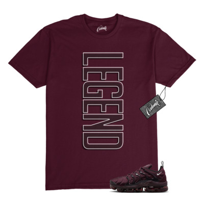 VaporMax Night Maroon Burgundy Cedar White Black Plus Air T Shirt Match LEGEND