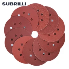 5 Inch Wood Hook and Loop Sandpaper 8 Hole 50-Pcs Sanding Discs 40-800 Grits