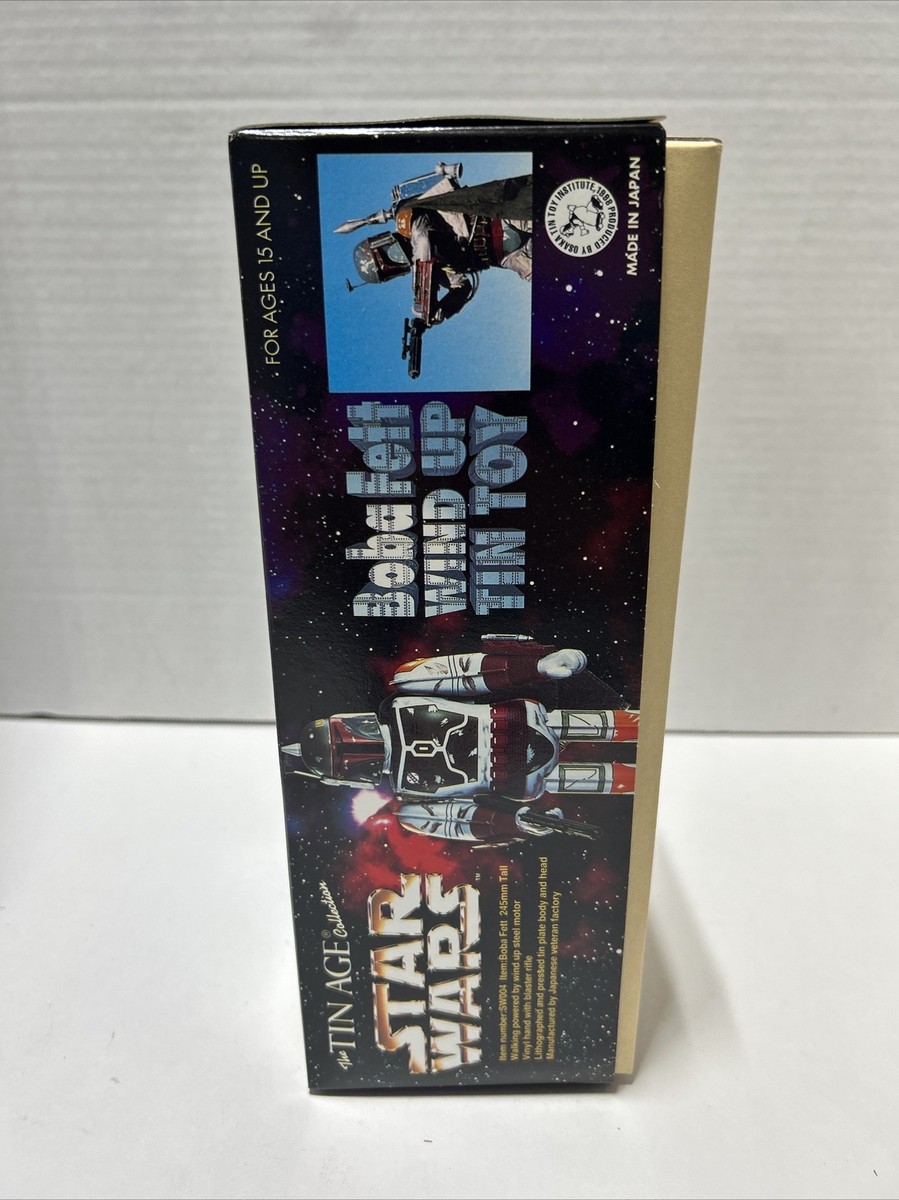 Star Wars Boba Fett wind up tin toy Osaka Toy Institute 1998 Star Wars Boba Fett wind up tin toy Osaka Toy Institute 1998