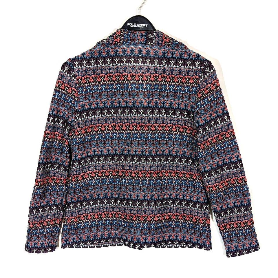 Blazer Chaqueta Cárdigan Parkshire Tejido Crewel Años 70 Talla L Retro Elastizado Foto 3 de 4