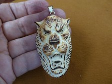 j-pan-11 wild roaring Panther PENDANT brown face panthers water buffalo material