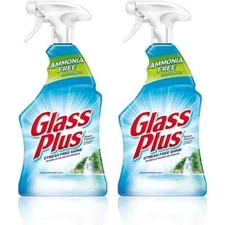 2 Pack Glass Plus Glass Cleaner Streak Free Shine, Spray Ammonia-Free 32 Oz Each