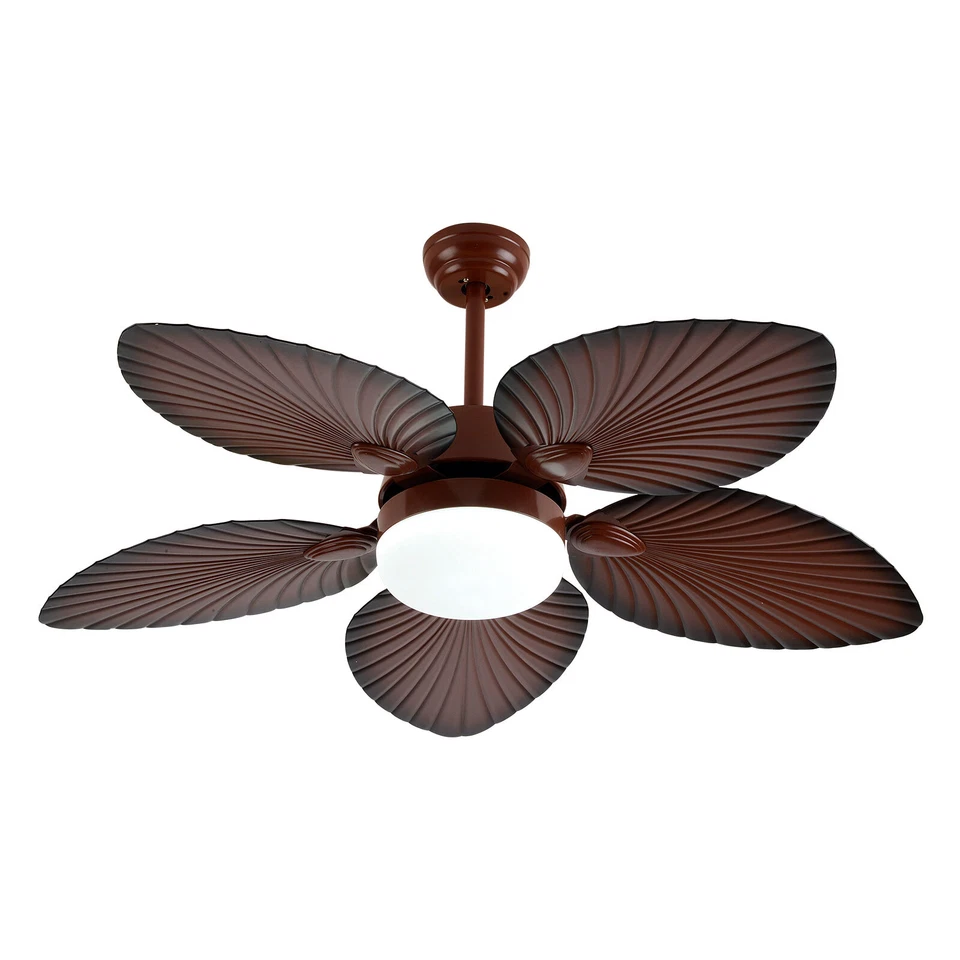 42" Tropical Palm Leaf Shape Ceiling Fan Light with Remote Control 3Color Change - Image 4 of 4