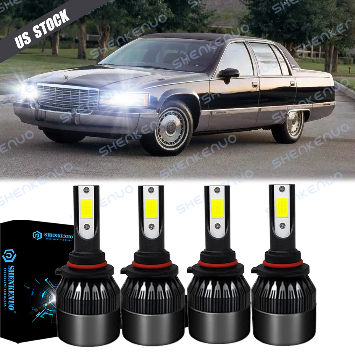 For Cadillac Fleetwood 1990-1996 4X Front LED Headlight Bulb High
