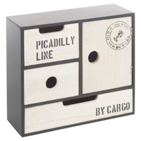 4-Drawer Wooden Storage Box Chic Organizer for Bits & Bobs, Cabinet, & Cupboard