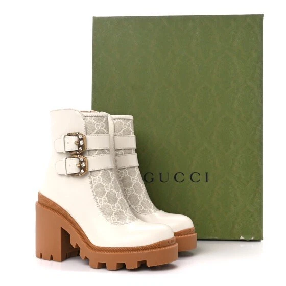 Bottines femme double boucle Kensington en veau Nappa GG monogramme suprême