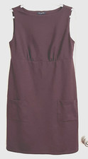 BANANA REPUBLIC Dark Purple Sleeveless Stretch Empire Waist Jumper Dress M 8 10