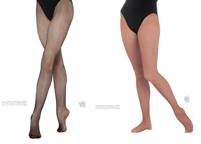 MYTOPTRENDZ COLLECTION Children Girls Fishnet Dance Tights Footed Fishnet Tight Black-Natural 3-13 Yrs