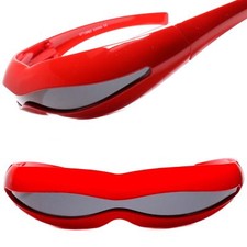 Wrap Around Costume Rave Robot Cyclops Visor Futuristic Cosplay Red Sunglasses