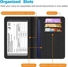 Vaccine Card Holder Combo Cover Case with CDC Vaccination Card Slo Passport and