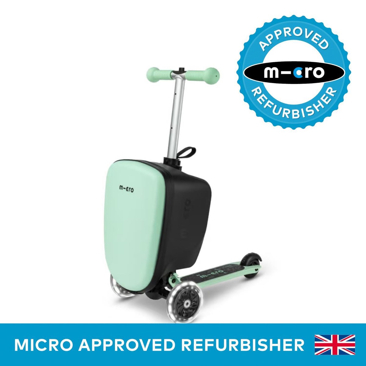 Micro Scooters Scooter Luggage Junior Suitcase Holiday Travel LED