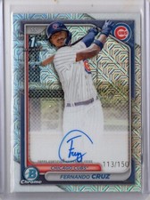 FERNANDO CRUZ 2024 BOWMAN CHROME HTA CHOICE AUTOGRAPH #113/150