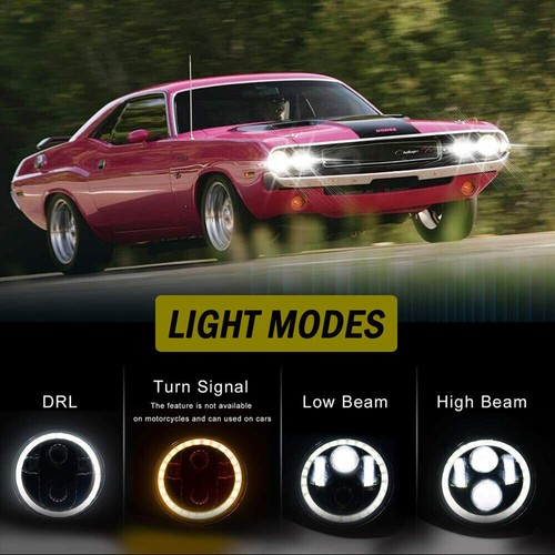 4PCS 5 3/4" 5.75 Projector round LED Headlights Sealed Beam DRL Ring Lamp Bulbs - Picture 8 of 12