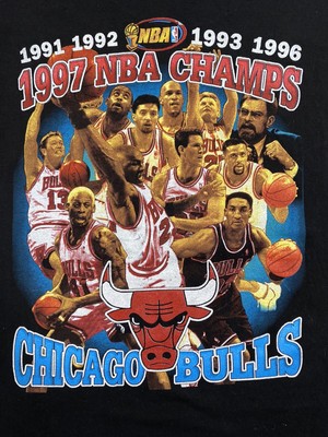 Vintage 90s Chicago Bulls 1997 Championship Rap Tee XL/XXL Shirt Jordan Rodman | eBay