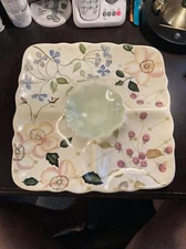 Tracy Porter Evelyn Collection Square Chip And Dip Tray Hand Painted Porcelain