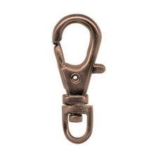 Clasp, 12 Small Antiqued Copper Plated 23x9mm Lobster Swivel Clips Clasps
