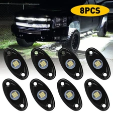 8X White LED Lights Underbody Rock Trail Glow Rig Lamp Offroad SUV Pickup Truck