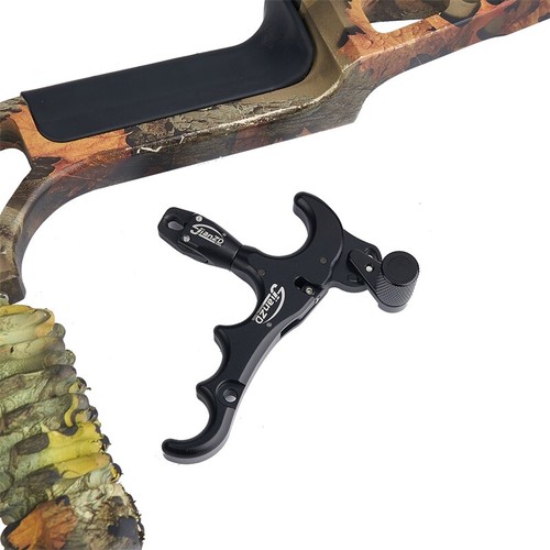 360° Bogenschießen Jagd Griff Compound Schleife Entriegelungshilfen 4 Finger Daumen Trigger Bremssattel - Bild 4 von 15