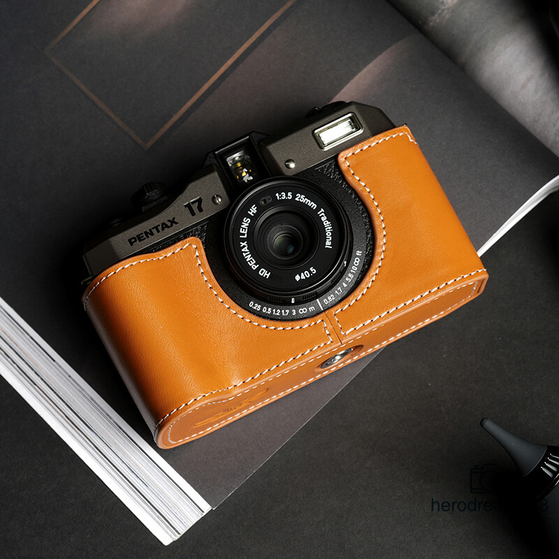 Half Case For Pentax 17 Camera Genuine Leather Insert Retro Cover