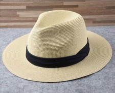 Panama Style Sun Hat Crushable Wide Brim Straw Beach Summer Hat Sunhat