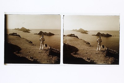 Seelandschaft Korsika Frankreich Foto Stereo L1n19 Glasplatte Vintage