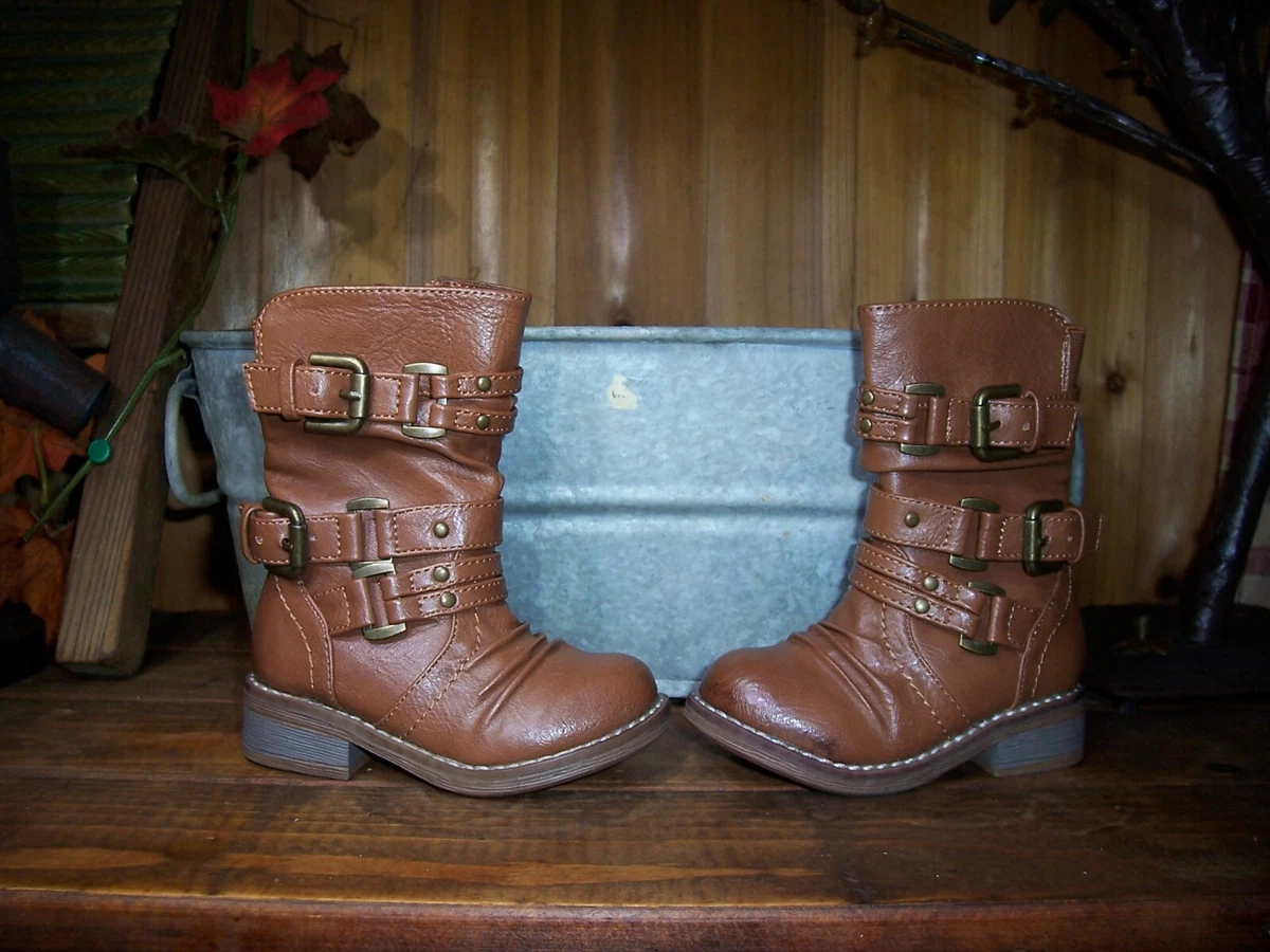 Toddler girl top moto boots