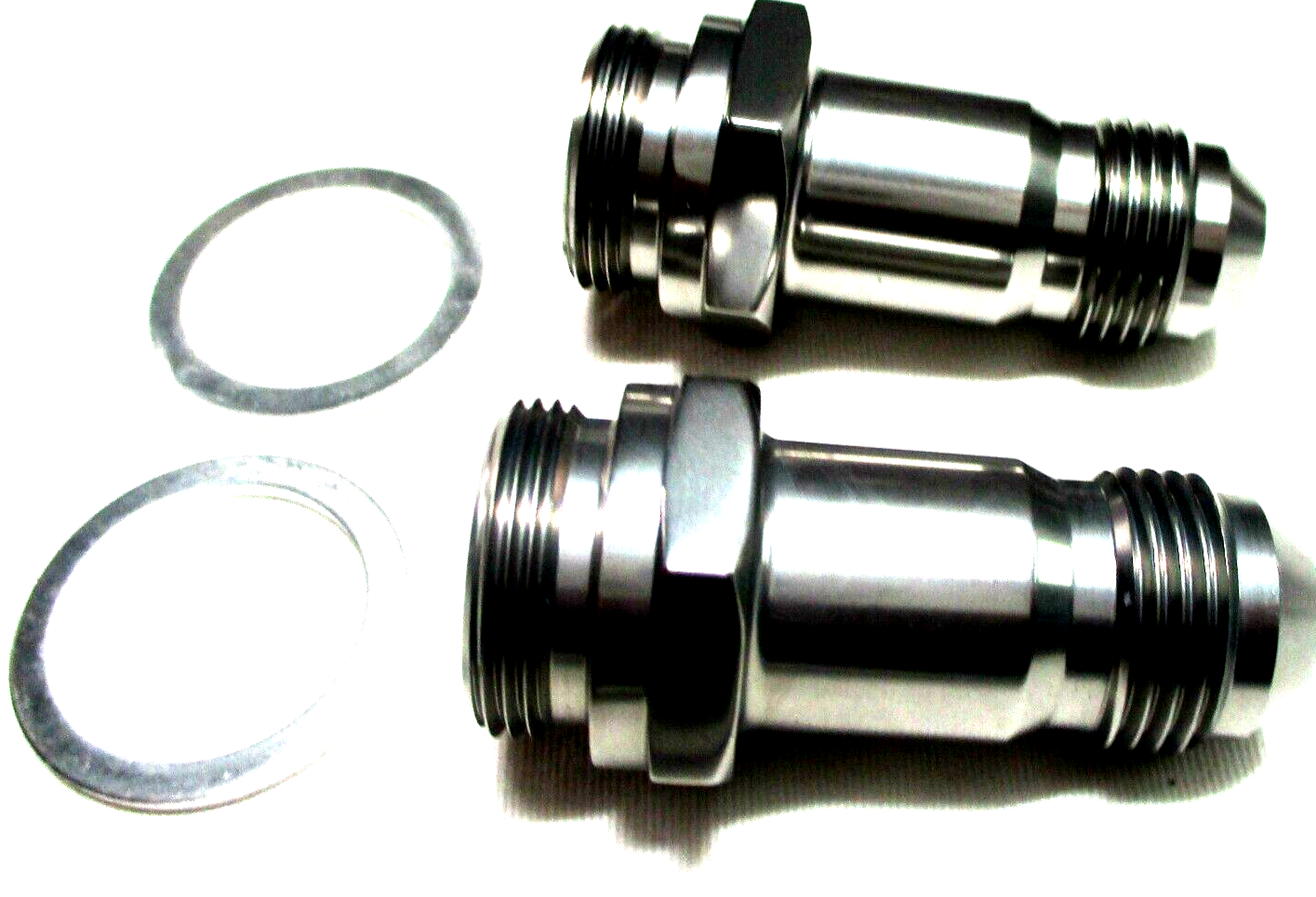 Holley Carb Inlet Fittings 08an Male Fl x 7/820 LONG SHOW POLISHD