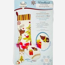 Needle Creations Woodland Embroidery Stocking Panel Christmas DIY 9.5 x19