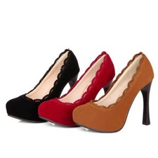 Women's slip on Platform Stiletto High Heels Round Toe Pumps Party wedding Shoes