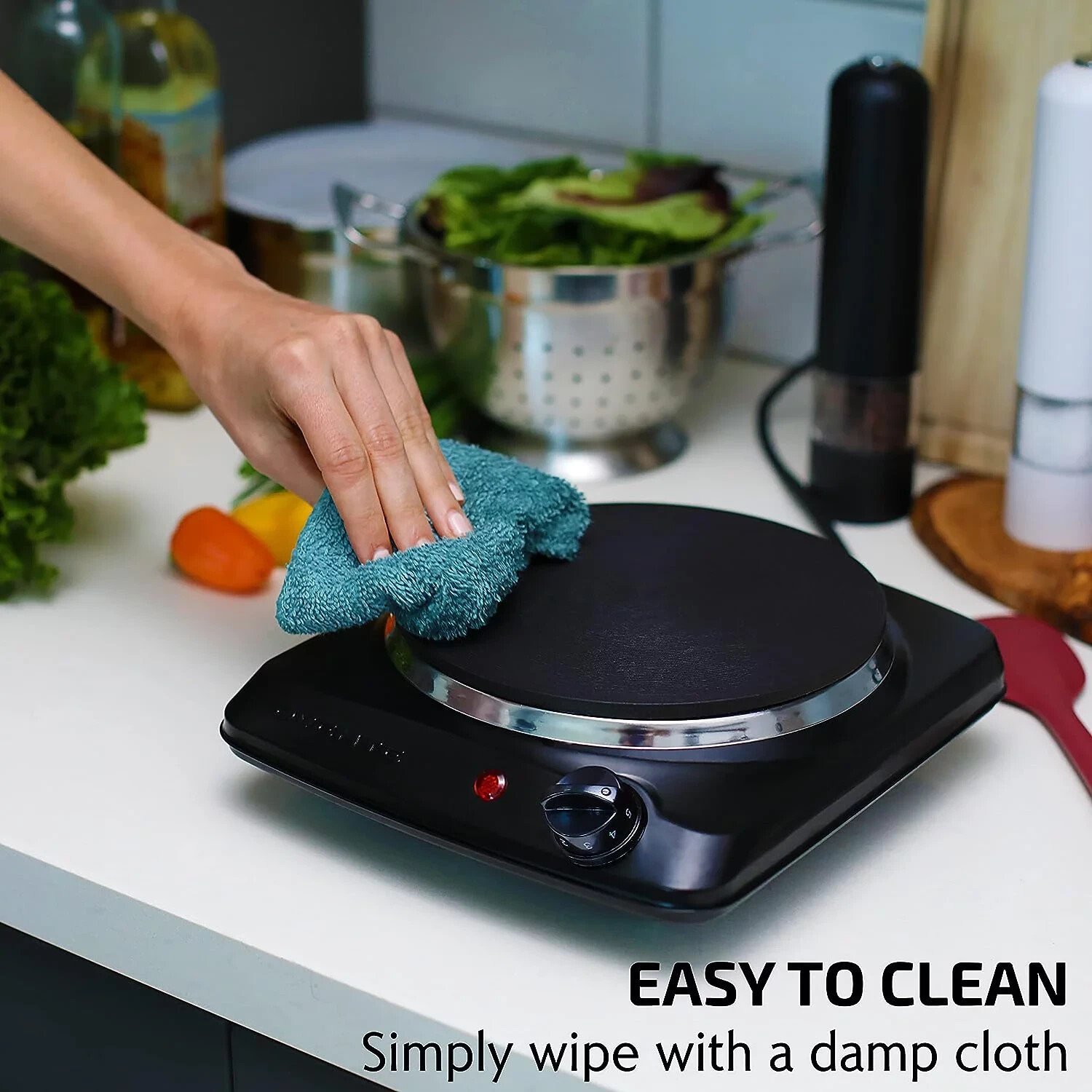 Electric Single Burner Ceramic Glass Hot Plate Cooktop Portable