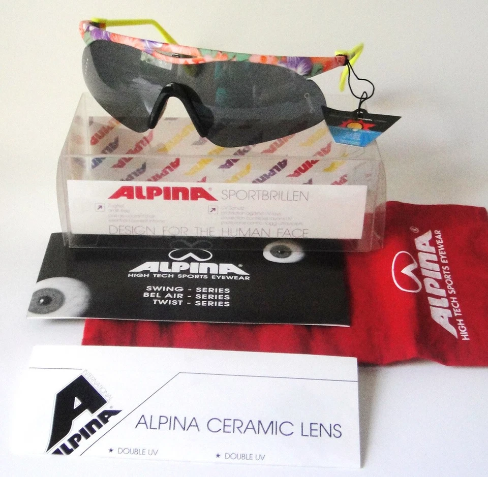 Alpina Hecho en Alemania Escudo Amarillo Gafas de Sol De Colección Mujeres Damas Hombres Bicicleta Foto 3 de 4