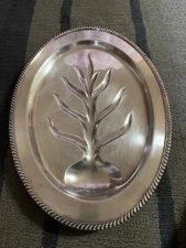 Vintage Stainless Steel Plate Classic Design, Durable & Elegant 18”x12.5”x 1.5”