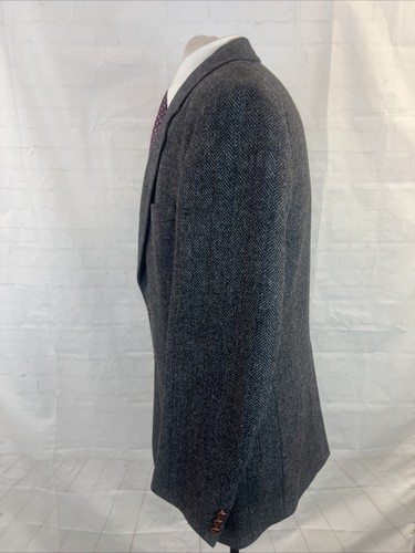 FALL/WINTER Boston Trader Men's Gray Striped Herringbone Wool Blazer 42L $695 - Picture 4 of 10