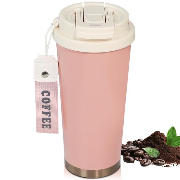 Isolierter Kaffeebecher Edelstahl Reisebecher 530Ml Auslaufsicherer Deckel Warm-image