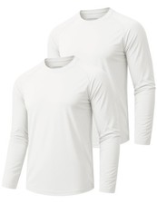 2 Pack Men's Long Sleeve Shirts Sun Protection UPF 50 UV SPF Dry Fit T-Shirt...